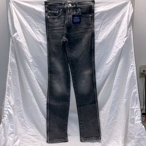 High rise slim straight jeans